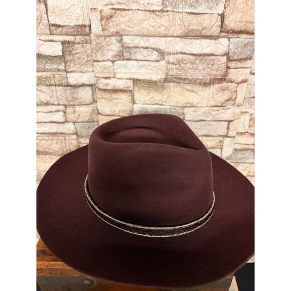 Gigi Pip Brown Australian Wool Hat 55 With Belt and Feather Womens Hat main image 6